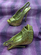 Load image into Gallery viewer, Lady Godiva Gold Glitter High Heel
