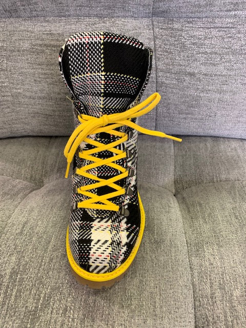 Eric Michael Plaid Yellow Sport Boot